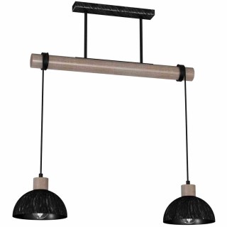 Lampa wisząca ERIK Sawn black/Patinated wood 2XE27 MLP7639