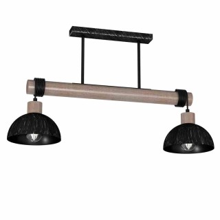 Lampa wisząca ERIK Sawn black/Patinated wood 2XE27 MLP7639