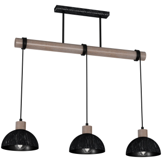 Lampa wisząca ERIK Sawn black/Patinated wood 3XE27 MLP7640