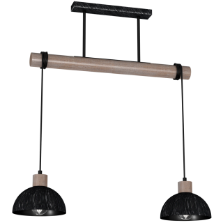 Lampa wisząca ERIK Sawn black/Patinated wood 2XE27 MLP7639