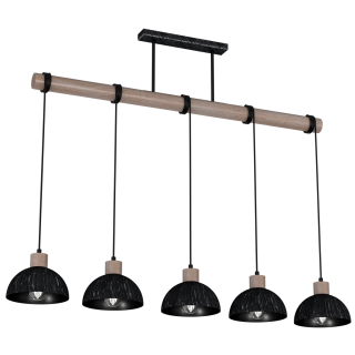 Lampa wisząca ERIK Sawn black/Patinated wood 5XE27 MLP7641