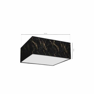 Lampa sufitowa SENSO Black/Gold kwadrat 3xE27 MLP7293