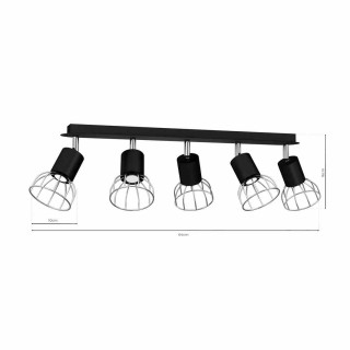 Lampa Sufitowa DANTE BLACK/SILVER 5x mini GU10 MLP7358