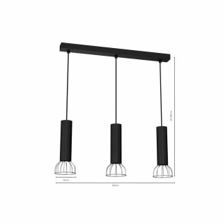 Lampa Wisząca DANTE BLACK/SILVER 3x mini GU10 MLP7360