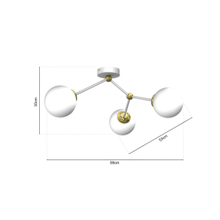 Lampa sufitowa JOY WHITE / GOLD 3xE14 MLP7464