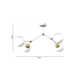Lampa sufitowa JOY WHITE / GOLD 4xE14 MLP7465