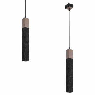 Lampa wisząca SOLO SAWN BLACK / PATINATED WOOD 1x mini GU10 MLP7469