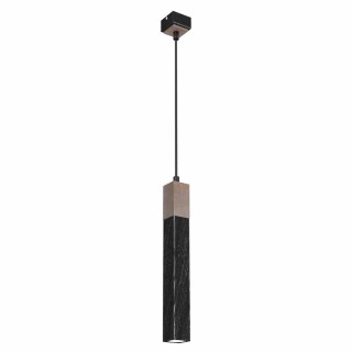 Lampa wisząca SOLO SAWN BLACK / PATINATED WOOD 1x mini GU10 MLP7469