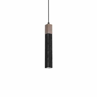 Lampa wisząca SOLO SAWN BLACK / PATINATED WOOD 1x mini GU10 MLP7469