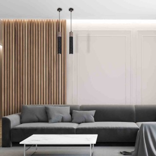 Lampa wisząca SOLO SAWN BLACK / PATINATED WOOD 1x mini GU10 MLP7469