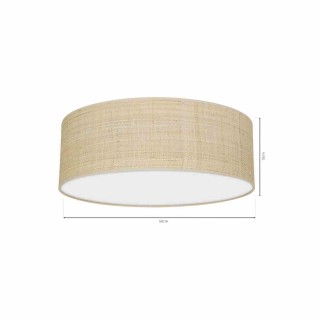 Lampa sufitowa MARSHALL WHITE / RATTAN 3xE27 Ø50cm MLP7488