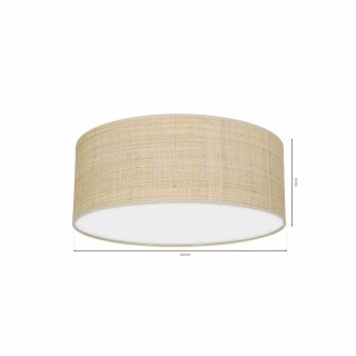 Lampa sufitowa MARSHALL WHITE / RATTAN 2xE27 Ø40cm MLP7487