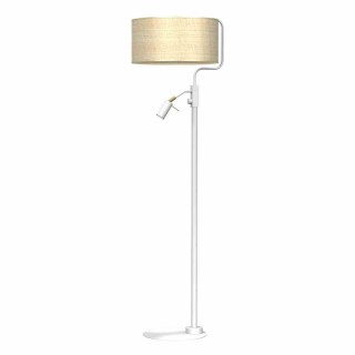 Lampa podłogowa MARSHALL WHITE / RATTAN 1xE27 + 1x mini...