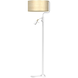 Lampa podłogowa MARSHALL WHITE / RATTAN 1xE27 + 1x mini GU10 MLP7492