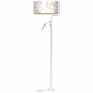 Lampa podłogowa ZIGGY WHITE White/Gold 1xE27 +        1x mini GU10 MLP7571