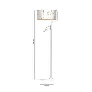 Lampa podłogowa ZIGGY WHITE White/Gold 1xE27 +        1x mini GU10 MLP7571