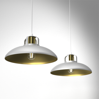 Lampa wisząca FELIX WHITE/GOLD 2xE27 MLP7705