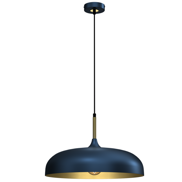 Lampa wisząca LINCOLN BLUE/GOLD 1xE27 45cm MLP7901