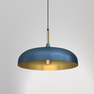 Lampa wisząca LINCOLN BLUE/GOLD 1xE27 45cm MLP7901