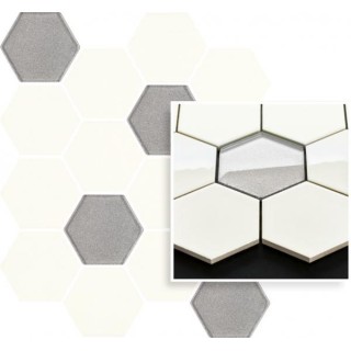 Paradyż UNIWERSALNA MOZAIKA PRASOWANA BIANCO PARADYZ HEXAGON MIX 22X25,5 G1