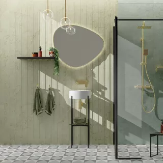 Deante Alpinia Bateria umywalkowa Złota BGA_Z54L