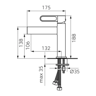 FDesign Zafirro Bateria umywalkowa stojąca złota FD1-ZFR-2-55