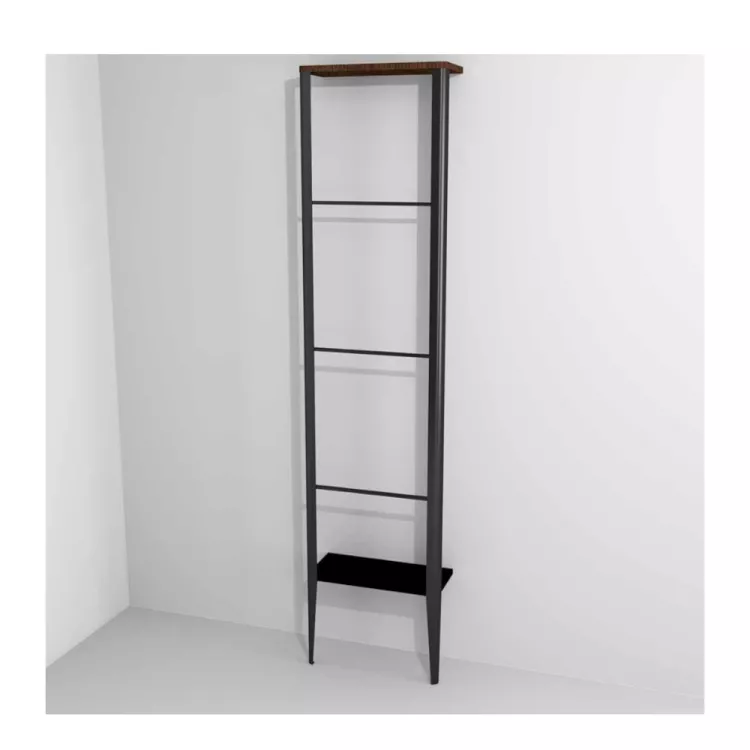 Devo Lotos Drabinka stojąca, metalowa 45X192X20 cm Bronze Expressive Oak