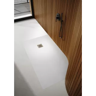 Schedpol Brodzik kompozytowy Stabilsound Plus® Kalait Smooth White 90x100x3,5 cm, prostokątny 3.3115-M2