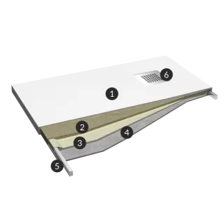 Schedpol Brodzik kompozytowy Stabilsound Plus® Kalait Grey Stone 100x100x3,5 cm, kwadratowy 3.3102/S/ST-M2