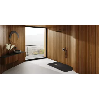Schedpol Brodzik kompozytowy Stabilsound Plus® Kalait Black Stone 90x110x3,5 cm, prostokątny 3.3116/C/ST-M2