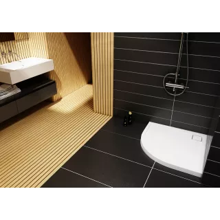 Schedpol Brodzik kompozytowy Stabilsound Plus® Omega 80x80x5 cm R55, półokrągły 3.0459