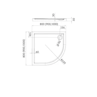 Schedpol Brodzik kompozytowy Stabilsound Plus® Corrina 100x100x5 cm R55, półokrągły 3.065