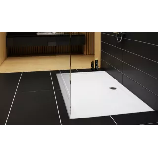 Schedpol Brodzik kompozytowy Stabilsound Plus® Corrina 80x130x5 cm, prostokątny z odpływem na dłuższym boku 3.0244