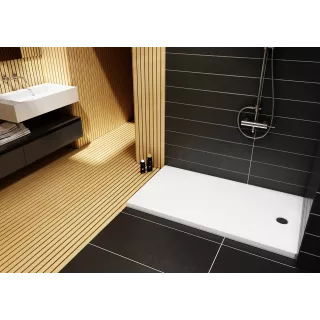 Schedpol Brodzik kompozytowy Stabilsound Plus® Corrina 90x160x5,5 cm, prostokątny z odpływem na krótszym boku 3.0255