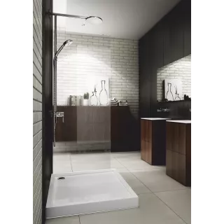 Schedpol Brodzik akrylowy zintegrowany z nośnikiem Stabilsound Plus® oraz obudową akrylową przeciągniętą do podłogi Competia New