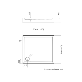 Schedpol Brodzik akrylowy zintegrowany z nośnikiem Stabilsound Plus® oraz obudową akrylową przeciągniętą do podłogi Medium Black