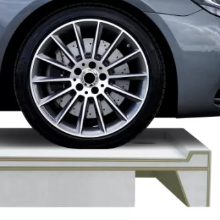 Schedpol Brodzik akrylowy zintegrowany z nośnikiem Stabilsound Plus® oraz obudową akrylową przeciągniętą do podłogi Medium Black