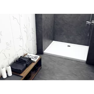 Schedpol Brodzik akrylowy Caspar 90x120x5 cm, prostokątny z odpływem na dłuższym boku 3.267