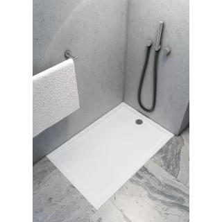 Schedpol Brodzik akrylowy Caspar New 70x90x4,5 cm, prostokątny z odpływem na krótszym boku 3.2863