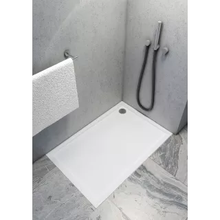 Schedpol Brodzik akrylowy Caspar New 75x80x4,5 cm, prostokątny z odpływem w narożniku 3.2374