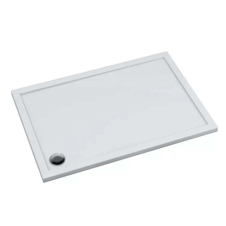 Schedpol Brodzik akrylowy Caspar New 80x90x4,5 cm, prostokątny z odpływem w narożniku 3.2385