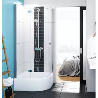 Schedpol Brodzik akrylowy Bona 90x90x27/41 cm R55, półokrągły 3.239