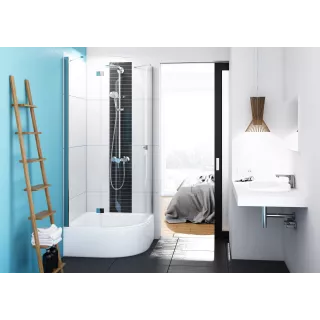 Schedpol Brodzik akrylowy Bona 90x90x27/41 cm R55, półokrągły 3.239