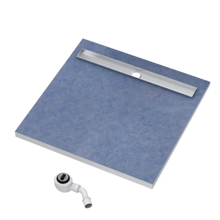 Schedpol Brodzik podpytkowy Stabilsound Plus® 80x80x5/12,5 cm, kwadratowy z maskownicą Stamp 10.021/OLSP