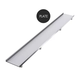 Schedpol Brodzik podpłytkowy Stabilsound Plus® 90x120x5/12,5 cm, prostokątny z odpływem na krótszym boku z maskownicą Plate 10.0