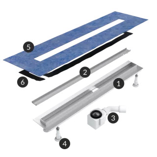 Schedpol Odpływ liniowy Slim Lux 80x3,5x9,5 cm z maskownicą Plate Slim OLP80/SLX