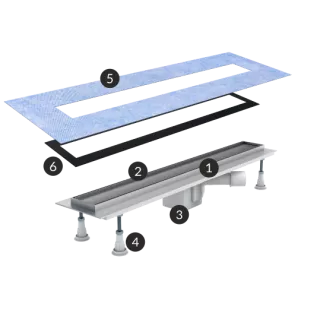 Schedpol Odpływ liniowy Base 70x8x9,5 cm z maskownicą Steel OLSL70/ST