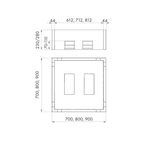 Schedpol Nośnik Stabilsound Plus® do brodzików akryowych 80x80x28 cm, kwadratowy 2.050