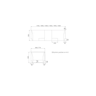 Schedpol Nośnik Stabilsound Plus® z podcięciem na stopy / LED do wanien prostokątnych 140-170x75 cm 1.029-LED