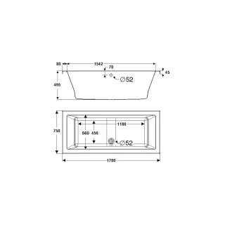 Schedpol Wanna Verra 2.0 SET Obudowa LED 170x75x57 cm 3.570/OULED/S